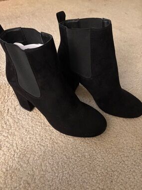 ASOS Black Suede Chelsea Ankle Boots